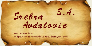 Srebra Avdalović vizit kartica
